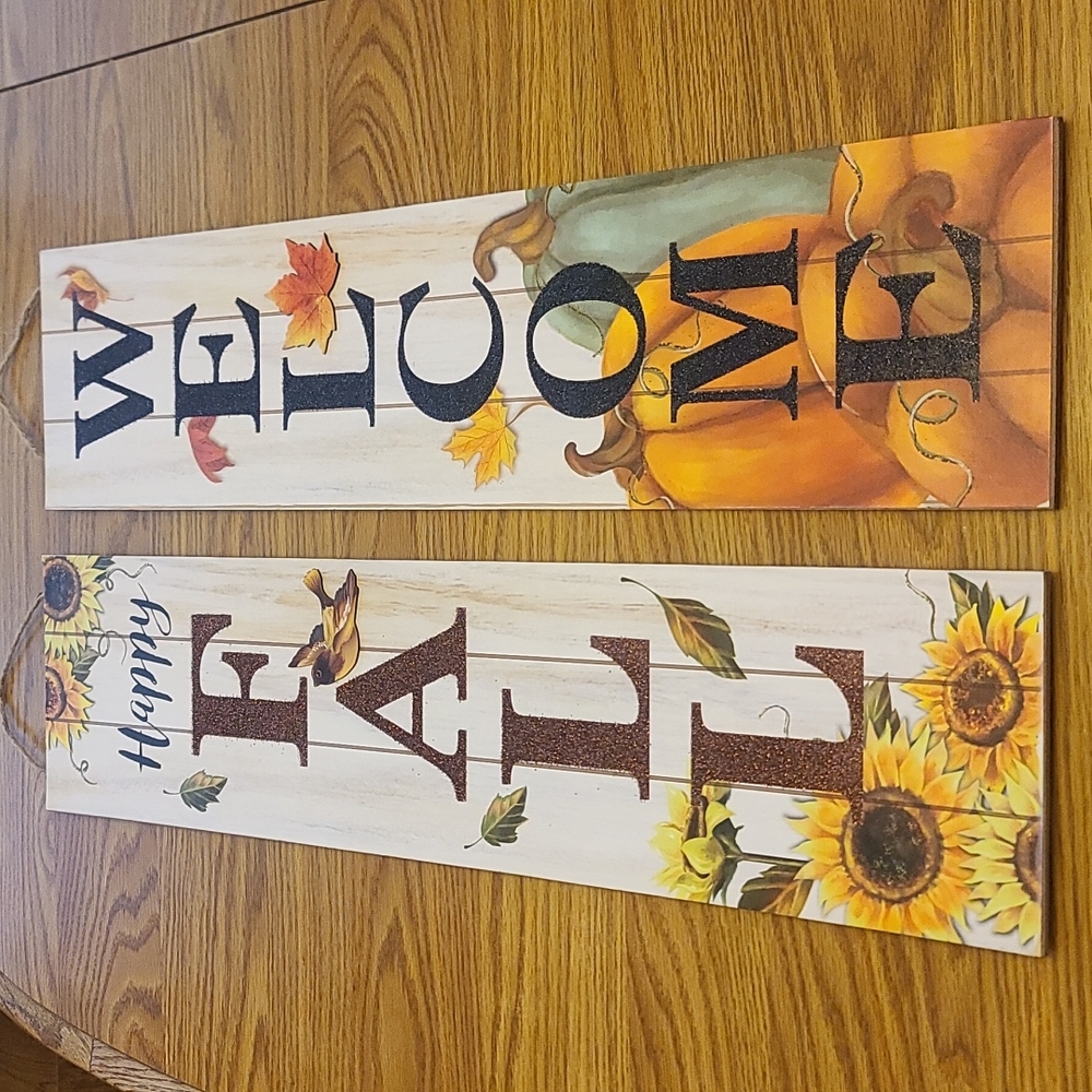 Fall wall décor two hanging pictures new